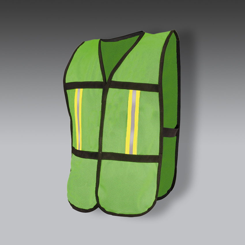 chalecos para la seguridad industrial de malla verde de alta visibilidad con reflejante textil modelo sr 1012vcr marca jyrsa