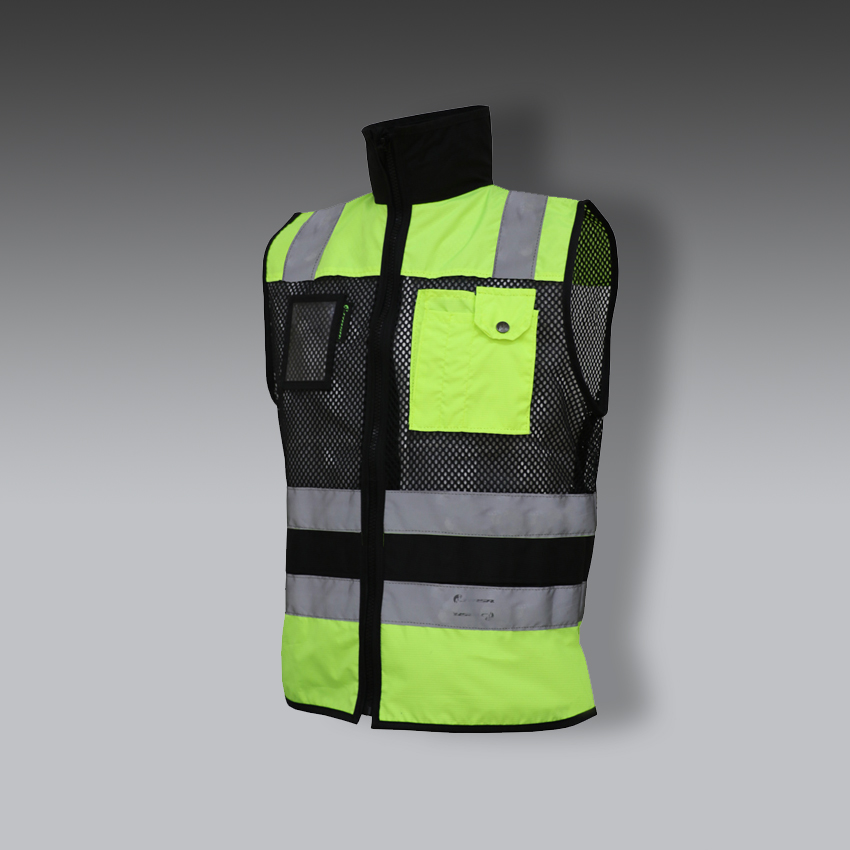 chalecos para la seguridad industrial ejecutivo de malla ecofriendly alta visibilidad modelo eco 1330amncr marca jyrsa