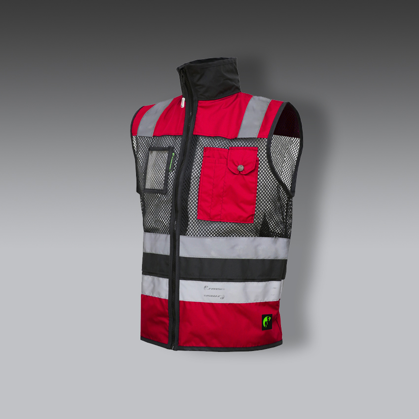 chalecos para la seguridad industrial ejecutivo de malla ecofriendly alta visibilidad modelo eco 1330rncr marca jyrsa