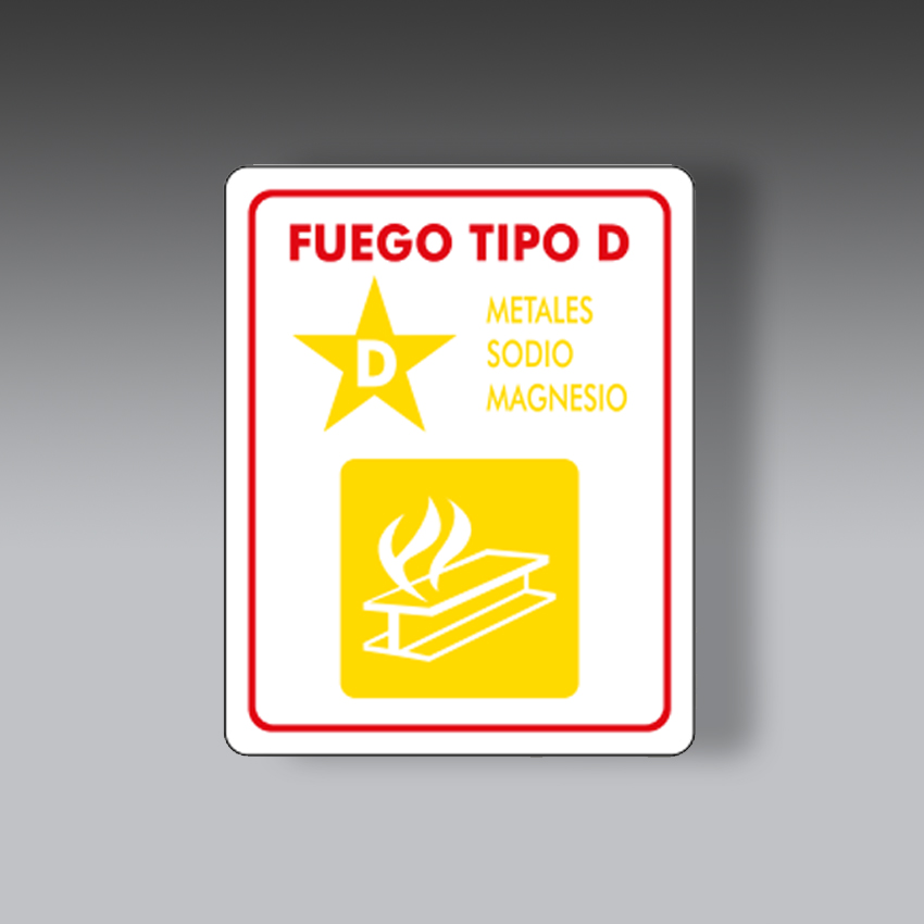 letreros para la seguridad industrial tipos de fuego d modelo modelo 55 marca extinpar